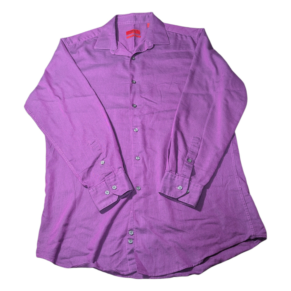 Alfani - Men's Purple Long Sleeve Button-Up Shirt - Size M - 15.5 32-33